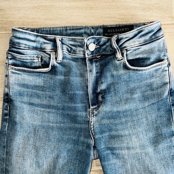 All Saints Miller Medium Jeans Distressed Ankle Jeans Waist 26 Denim 91% Cotton - Picture 5 of 7